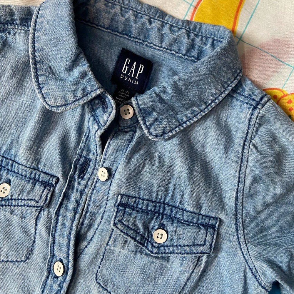 GAP Girls Blue Denim Shirt 18-24M